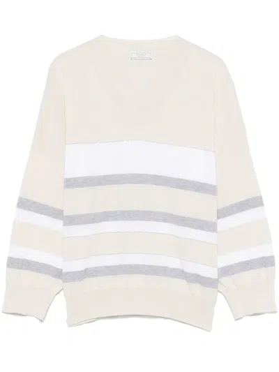 Peserico Cotton Sweater In Neutrals