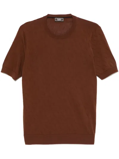 Peserico Cotton T-shirt In Brown
