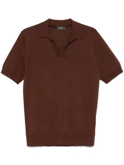 Peserico Cotton T-shirt In Brown