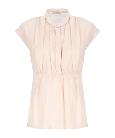 PESERICO PESERICO PLEATED CAP SLEEVE BLOUSE