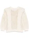 Peserico Cotton Tricot Sweater In Neutrals