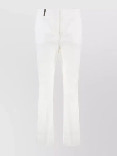 Peserico Cotton Trousers Belt Loops In White