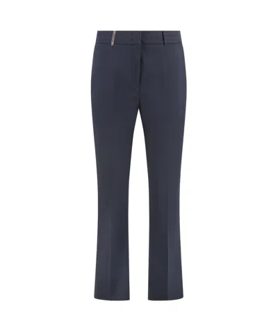 Peserico Cotton Trousers In Blue