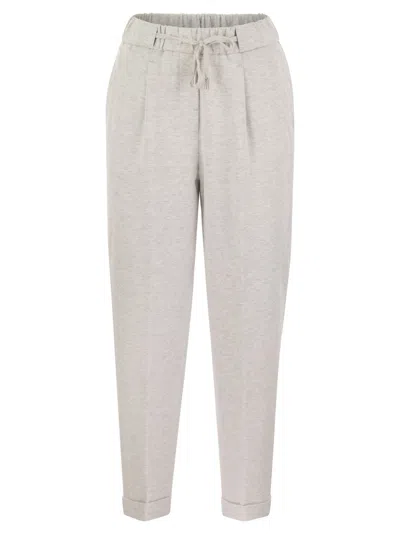 Peserico Cotton Trousers In Grey