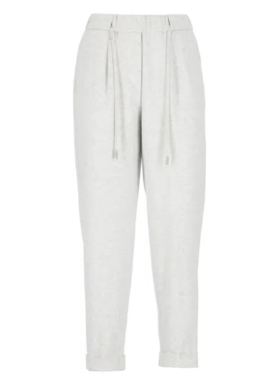 Peserico Cotton Trousers In Grey