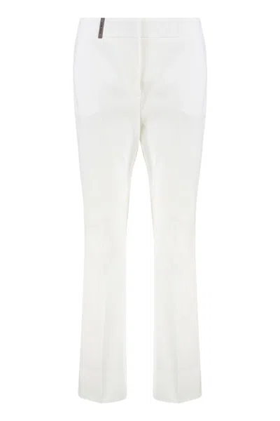 Peserico Cotton Trousers In Neutral