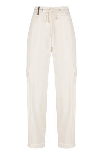 Peserico Cotton Trousers In White