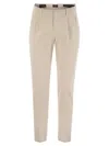 Peserico Men's Cotton Trousers With Darts In Pearl