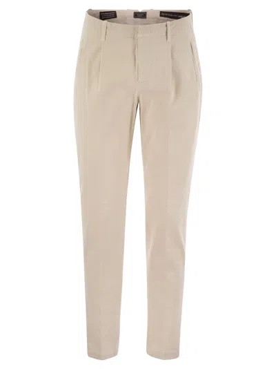PESERICO COTTON TROUSERS WITH DARTS