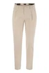 Peserico Men's Cotton Trousers With Darts In Pearl