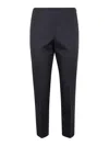Peserico Compact Canvas Cotton Viscose Stretch Trousers In Blue