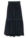 Peserico Cotton Voile Maxi Skirt In Blue