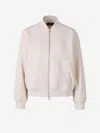 Shop Peserico Cotton Zip Sweatshirt In Beige