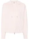 Peserico Cotton Zip-up Hoodie In Pink