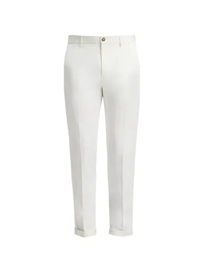 Peserico Pantalone Chino In Gabardina Di Puro Cotone In Blue