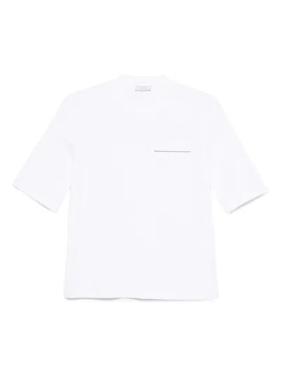 Peserico Cotton-jersey Short-sleeve T-shirt In White