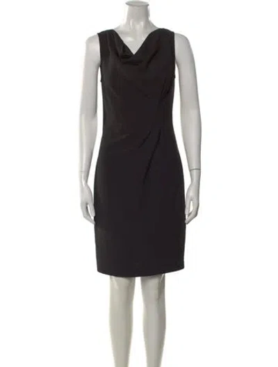 Pre-owned Peserico Cowl Neck Knee-length Dress In Black