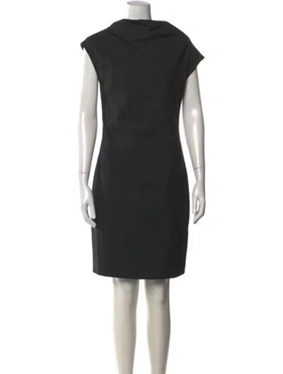 Pre-owned Peserico Cowl Neck Knee-length Dress In Grey