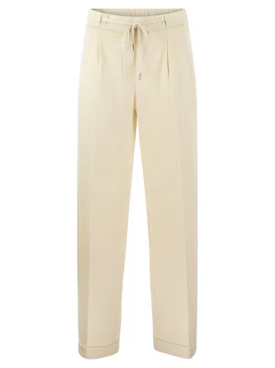 PESERICO PESERICO COTTON AND LINEN TROUSERS