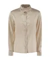 Peserico Women Silk Crepe Shirt In Nude