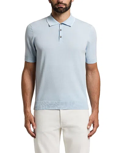 Peserico Crepe Cotton Polo Shirt In Blue