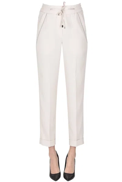 Peserico Crepè Trousers In Beige