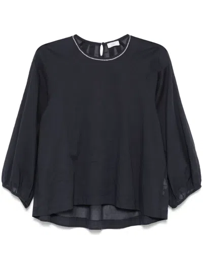 Peserico Crew-neck Blouse In Blue