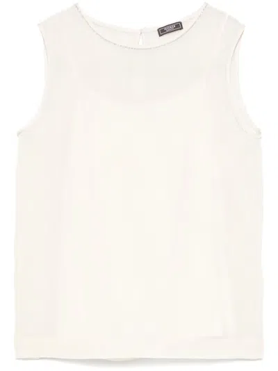 Peserico Crew-neck Blouse In White
