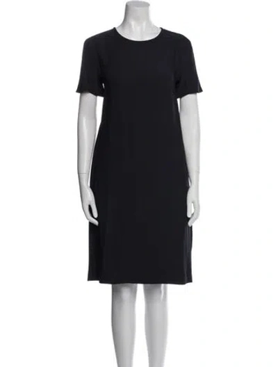 Pre-owned Peserico Crew Neck Knee-length Dress In Black