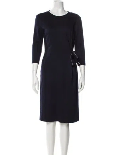 Pre-owned Peserico Crew Neck Knee-length Dress In Blue
