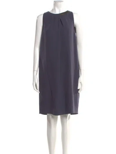 Pre-owned Peserico Crew Neck Knee-length Dress In Blue