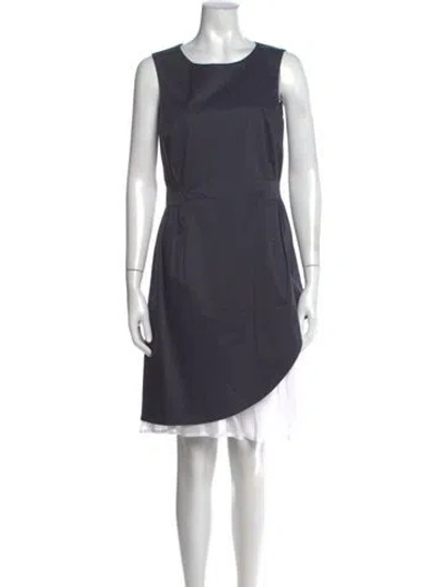 Pre-owned Peserico Crew Neck Knee-length Dress In Blue