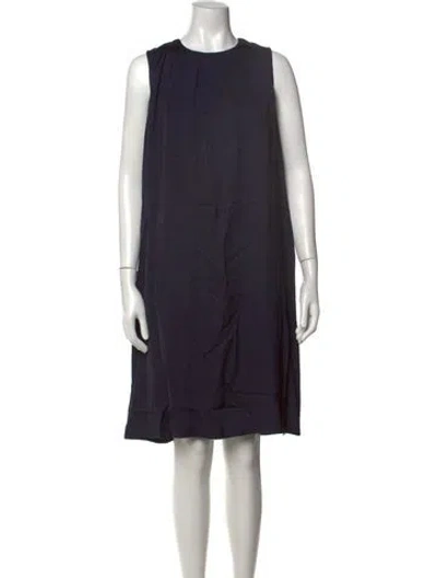 Pre-owned Peserico Crew Neck Knee-length Dress In Blue