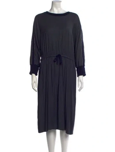Pre-owned Peserico Crew Neck Knee-length Dress In Blue