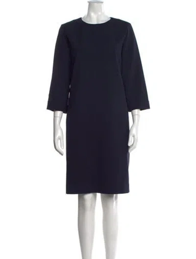 Pre-owned Peserico Crew Neck Knee-length Dress In Blue