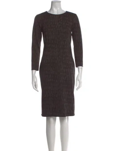 Pre-owned Peserico Crew Neck Knee-length Dress In Brown
