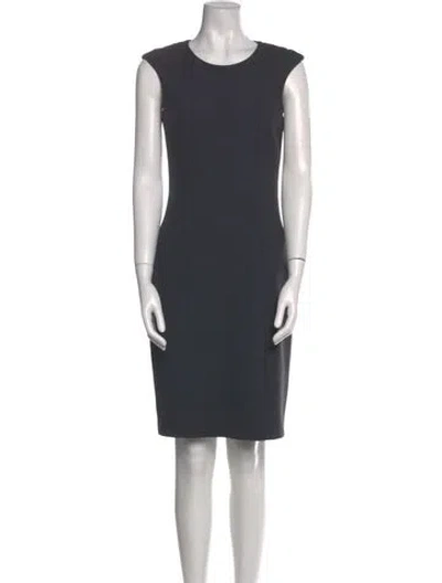 Pre-owned Peserico Crew Neck Knee-length Dress In Gray