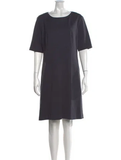 Pre-owned Peserico Crew Neck Knee-length Dress In Gray