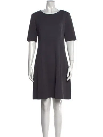 Pre-owned Peserico Crew Neck Knee-length Dress In Gray