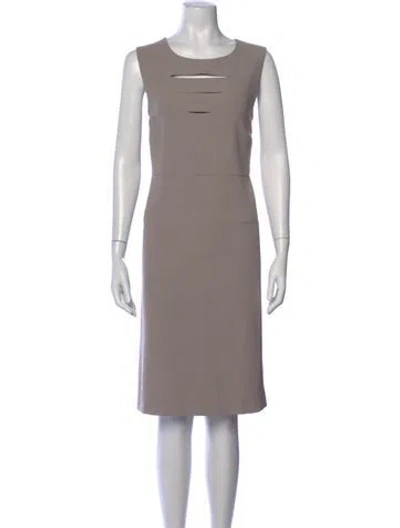Pre-owned Peserico Crew Neck Knee-length Dress In Gray