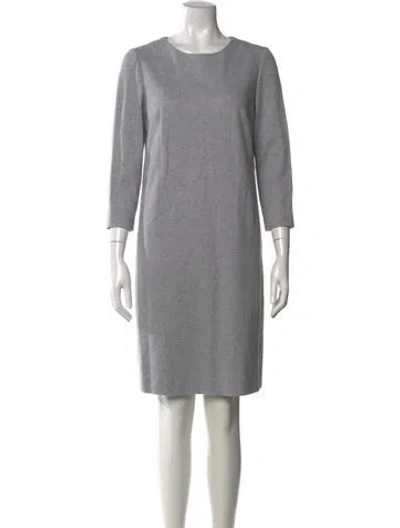 Pre-owned Peserico Crew Neck Knee-length Dress In Gray