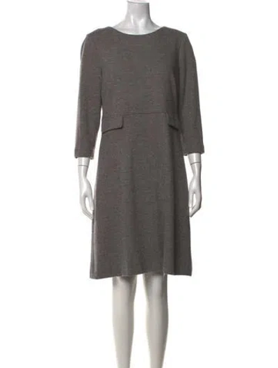 Pre-owned Peserico Crew Neck Knee-length Dress In Grey