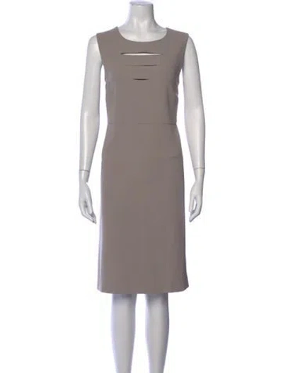 Pre-owned Peserico Crew Neck Knee-length Dress In Grey