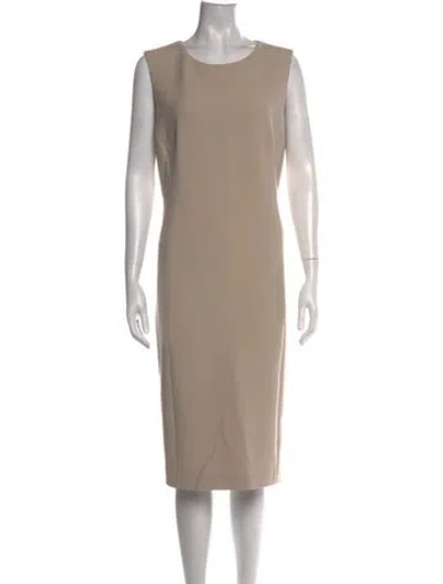 Pre-owned Peserico Crew Neck Knee-length Dress In Neutrals