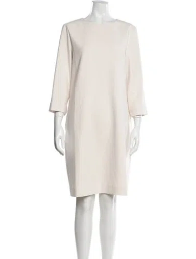 Pre-owned Peserico Crew Neck Knee-length Dress In Neutrals