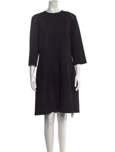 Pre-owned Peserico Crew Neck Knee-length Dress W/ Tags In Black
