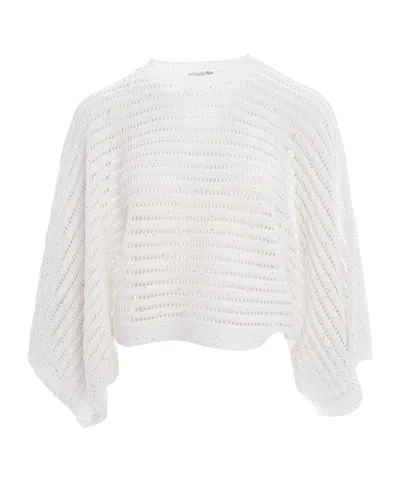 Peserico Tricot Florette Sweater In White