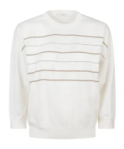 Peserico Horizontal-stripe Sweater In Neutral