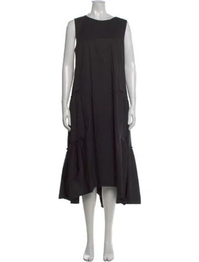 Pre-owned Peserico Crew Neck Long Dress In Black