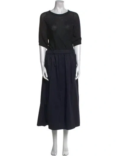 Pre-owned Peserico Crew Neck Long Dress In Blue